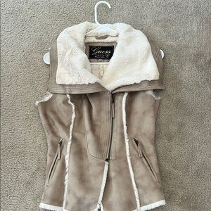 Guess Women's Tan Faux Shearling Vest